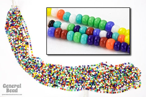 11/0 Opaque Multi-Color Mix Czech Seed Bead (10 Gm, Hank, 1/2 Kilo) #CSG060-General Bead