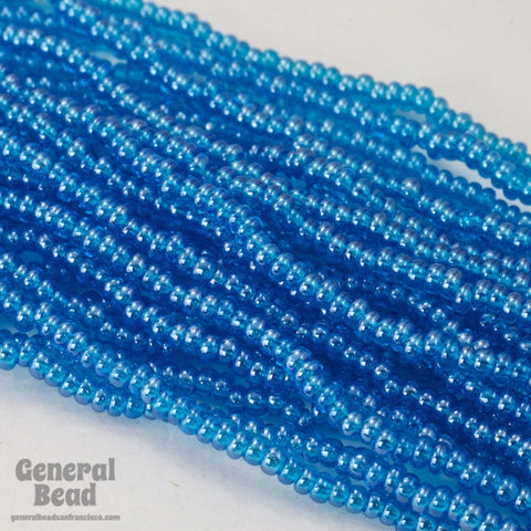 11/0 Luster Transparent Sky Blue Czech Seed Bead (10 Gm, Hank, 1/2 Kilo) #CSG063-General Bead