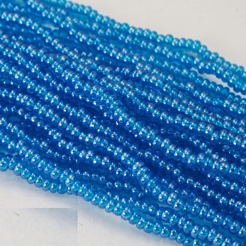 8/0 Luster Transparent Sky Blue Czech Seed Bead (1/2 Kilo) #BL036