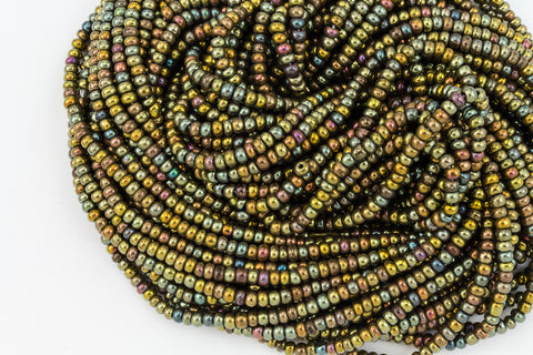 12/0 Metallic Brown Iris Czech Seed Bead (10 Gm, Hank, 1/2 Kilo) #CSH117