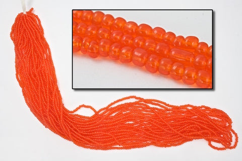 13/0 Transparent Orange Czech Seed Bead (10 Gm, Hank, 1/2 Kilo) #CSI037