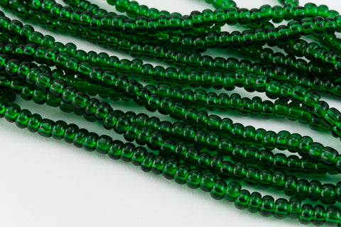 12/0 Transparent Evergreen Czech Seed Bead (10 Gm, Hank, 1/2 Kilo) #CSH073-General Bead