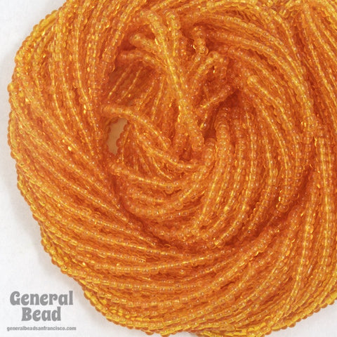 11/0 Transparent Tangerine Czech Seed Bead (10 Gm, Hank, 1/2 Kilo) #CSG111-General Bead