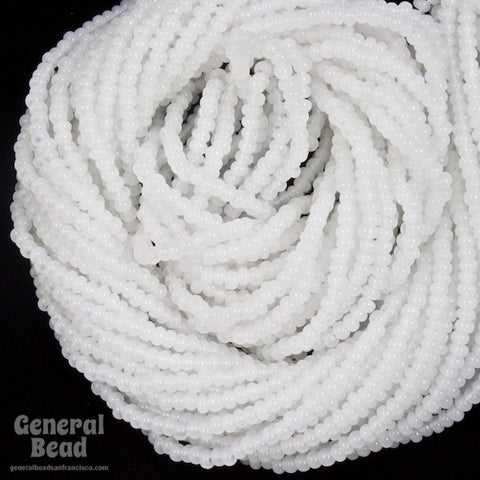 11/0 White Alabaster Czech Seed Bead (10 Gm, Hank, 1/2 Kilo) #CSG115-General Bead