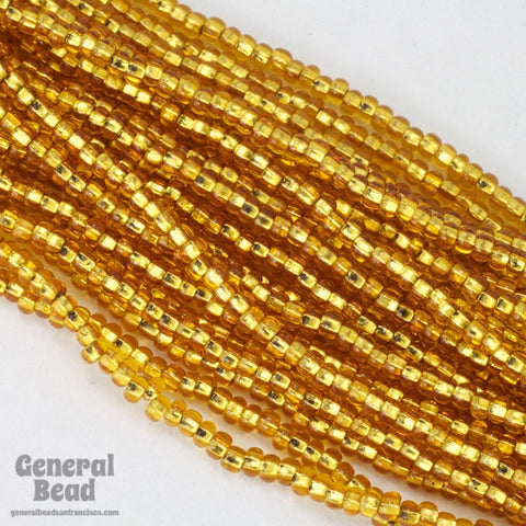 11/0 Silver Lined Gold Czech Seed Bead (10 Gm, Hank, 1/2 Kilo) #CSG143-General Bead