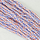 3/0 Opaque Red/White/Blue Stripe Czech Seed Bead (1/4 Kilo) Preciosa #03930