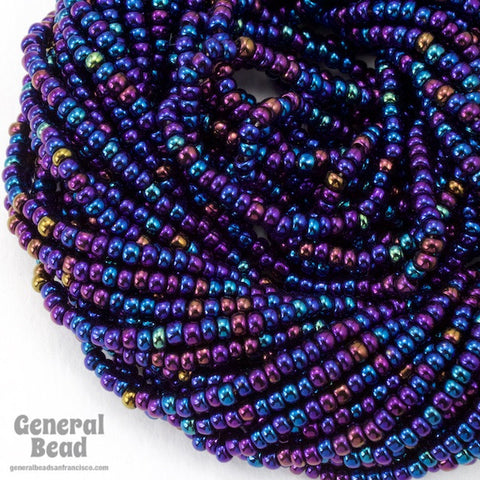 11/0 Metallic Blue Iris Czech Seed Bead (10 Gm, Hank, 1/2 Kilo) #CSG174-General Bead