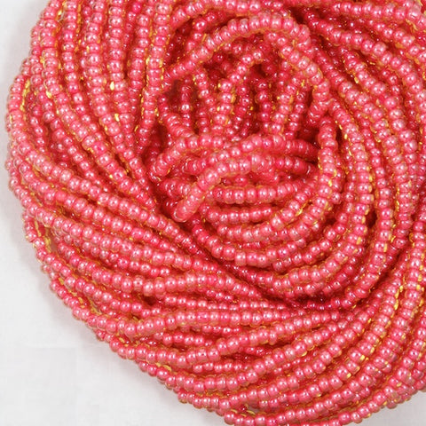 6/0 Pink Lined Amber Czech Seed Bead (1/2 Kilo) #BL172