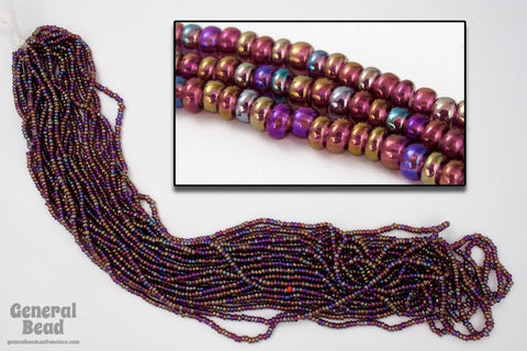10/0 Transparent Dark Amethyst AB Czech Seed Bead (10 Gm, Hank, 1/2 Kilo) #CSF093-General Bead