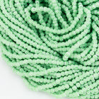 11/0 Opaque White/Green Double Stripe Czech Seed Bead (10 Gm, Hank, 1/2 Kilo) #CSG190-General Bead