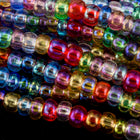 8/0 Transparent Multi-Color AB Mix Czech Seed Bead (1/2 Kilo) #BL121