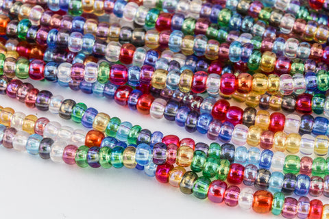 11/0 Transparent Multi-Color AB Mix Czech Seed Bead (10 Gm, Hank, 1/2 Kilo) #CSG207-General Bead
