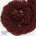 11/0 Black Lined Ruby Czech Seed Bead (10 Gm, Hank, 1/2 Kilo) #CSG222-General Bead