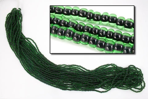 6/0 Black Lined Emerald Czech Seed Bead (1/2 Kilo) #BL829