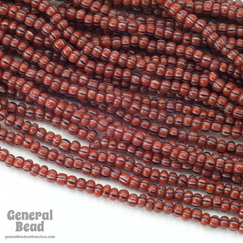 Round Seed Beads, Glass, Size 8/0, Red with Black & White Stripes, Approx.  1/2 LB (250 Grams)