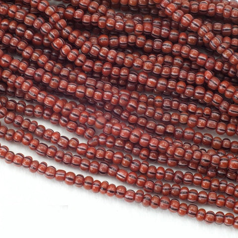 12/0 Opaque Mahogany Stripe Czech Seed Bead (1/2 Kilo) #BL514