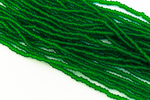13/0 Matte Transparent Green Czech Seed Bead (1/2 Kilo) #BL448