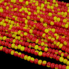 6/0 Opaque Red/Yellow Czech Seed Bead (1/2 Kilo) #BL528