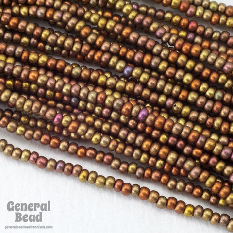 11/0 Silk Bronze Iris Czech Seed Bead (10 Gm, Hank, 1/2 Kilo) #CSG291-General Bead