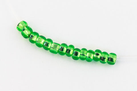 11/0 Silver Lined Light Green Czech Seed Bead (10 Gm, Hank, 1/2 Kilo) #CSG333-General Bead