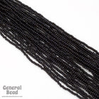 12/0 Opaque Black Czech Seed Bead (10 Gm, Hank, 1/2 Kilo) #CSH002-General Bead