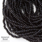 12/0 Opaque Black Czech Seed Bead (10 Gm, Hank, 1/2 Kilo) #CSH002-General Bead