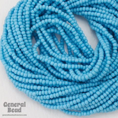 12/0 Opaque Sky Blue Czech Seed Bead (10 Gm, Hank, 1/2 Kilo) #CSH023-General Bead