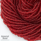 12/0 Transparent Dark Ruby Czech Seed Bead (10 Gm, Hank, 1/2 Kilo) #CSH055-General Bead