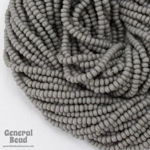 12/0 Opaque Grey Czech Seed Bead (10 Gm, Hank, 1/2 Kilo) #CSH076-General Bead
