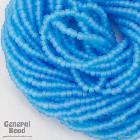 12/0 Matte Light Aqua AB Czech Seed Bead (10 Gm, Hank, 1/2 Kilo) #CSH077-General Bead