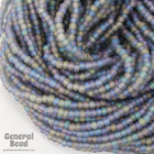 12/0 Matte Black Diamond AB Czech Seed Bead (10 Gm, Hank, 1/2 Kilo) #CSH089-General Bead