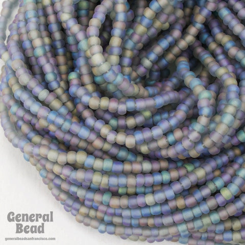 12/0 Matte Black Diamond AB Czech Seed Bead (10 Gm, Hank, 1/2 Kilo) #CSH089-General Bead