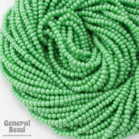 12/0 Opaque Luster Light Green Czech Seed Bead (10 Gm, Hank, 1/2 Kilo) #CSH100-General Bead