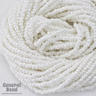 12/0 Opaque Luster White Czech Seed Bead (10 Gm, Hank, 1/2 Kilo) #CSH108-General Bead