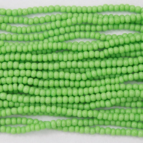 14/0 Opaque Pea Green Czech Seed Bead-General Bead