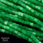 10/0 Satin Green 2 Cut Czech Seed Bead (Hank) #CSM034-General Bead