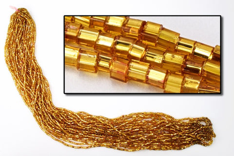 11/0 Silver Lined Gold 2 Cut Czech Seed Bead (10 Gm, Hank, 1/2 Kilo) #CSN007-General Bead