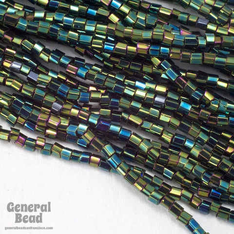 11/0 Green Iris 2 Cut Czech Seed Bead (10 Gm, Hank, 1/2 Kilo) #CSN024-General Bead