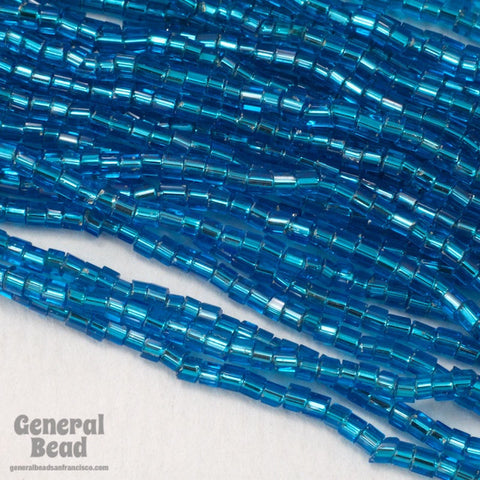 11/0 Silver Lined Dark Aqua 2 Cut Czech Seed Bead (10 Gm, Hank, 1/2 Kilo) #CSN032-General Bead