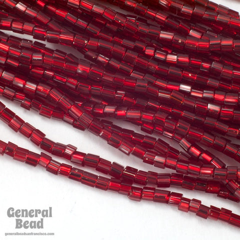 11/0 Silver Lined Dark Red 2 Cut Czech Seed Bead (10 Gm, Hank, 1/2 Kilo) #CSN048-General Bead
