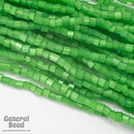 11/0 Satin Green 2 Cut Czech Seed Bead (10 Gm, Hank, 1/2 Kilo) #CSN053-General Bead