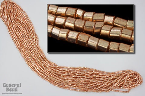 11/0 Metallic Light Gold 2 Cut Czech Seed Bead (Hank) #CSN090-General Bead