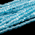 9/0 Transparent Sky Blue Luster 3-Cut Czech Seed Bead (5 Gm, Hank, 10 Hanks) #CSP014