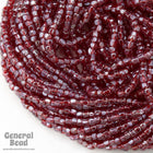 9/0 Luster Transparent Ruby 3-Cut Czech Seed Bead (10 Gm, Hank, 10 Hanks) #CSP016-General Bead