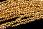 9/0 24 Kt Gold 3-Cut Czech Seed Bead (1 Gm, Hank) #CSP030