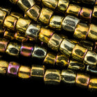 9/0 Metallic Gold Iris 3-Cut Czech Seed Bead (5 Gm, Hank, 10 Hanks) #CSP034-General Bead