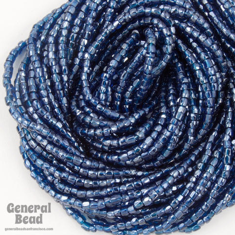 9/0 Transparent Montana Luster 3-Cut Czech Seed Bead (10 Gm, Hank, 10 Hanks) #CSP043-General Bead