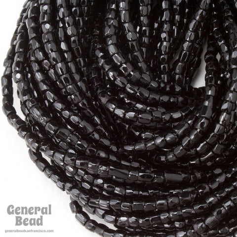 9/0 Opaque Black 3-Cut Czech Seed Bead (10 Gm, Hank, 10 Hanks) #CSP051-General Bead