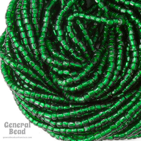 9/0 Silver Lined Emerald 3-Cut Czech Seed Bead (10 Gm, Hank, 10 Hanks) #CSP052-General Bead