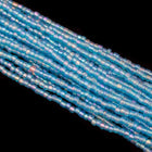 12/0 Transparent Aqua Iris 3-Cut Czech Seed Bead (10 Hanks) Preciosa #61010